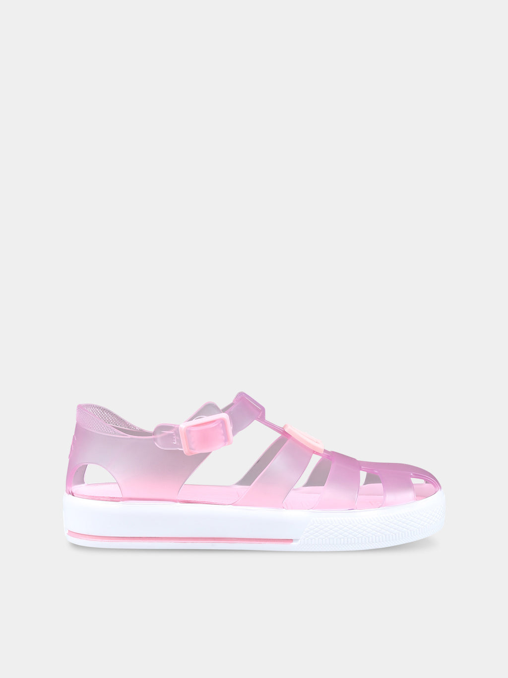 Pink sandals for girl with logo